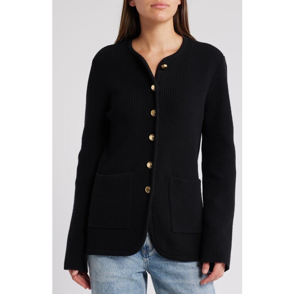Rag & Bone Nancy Wool Blend Cardigan Black Size Medium